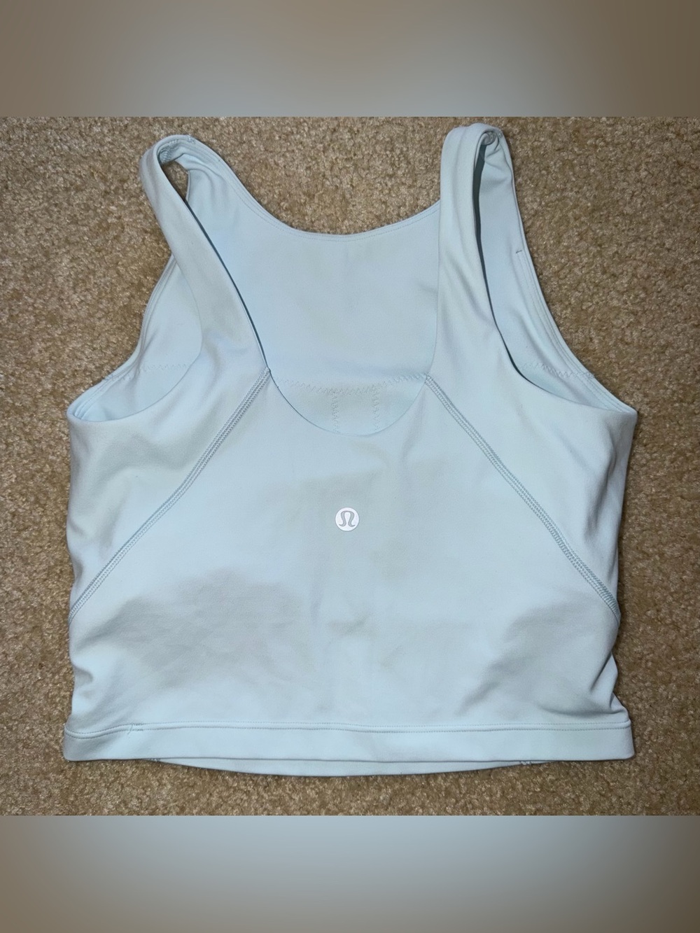 lululemon athletica light blue crop align sports tank top shelf bra Size 2
